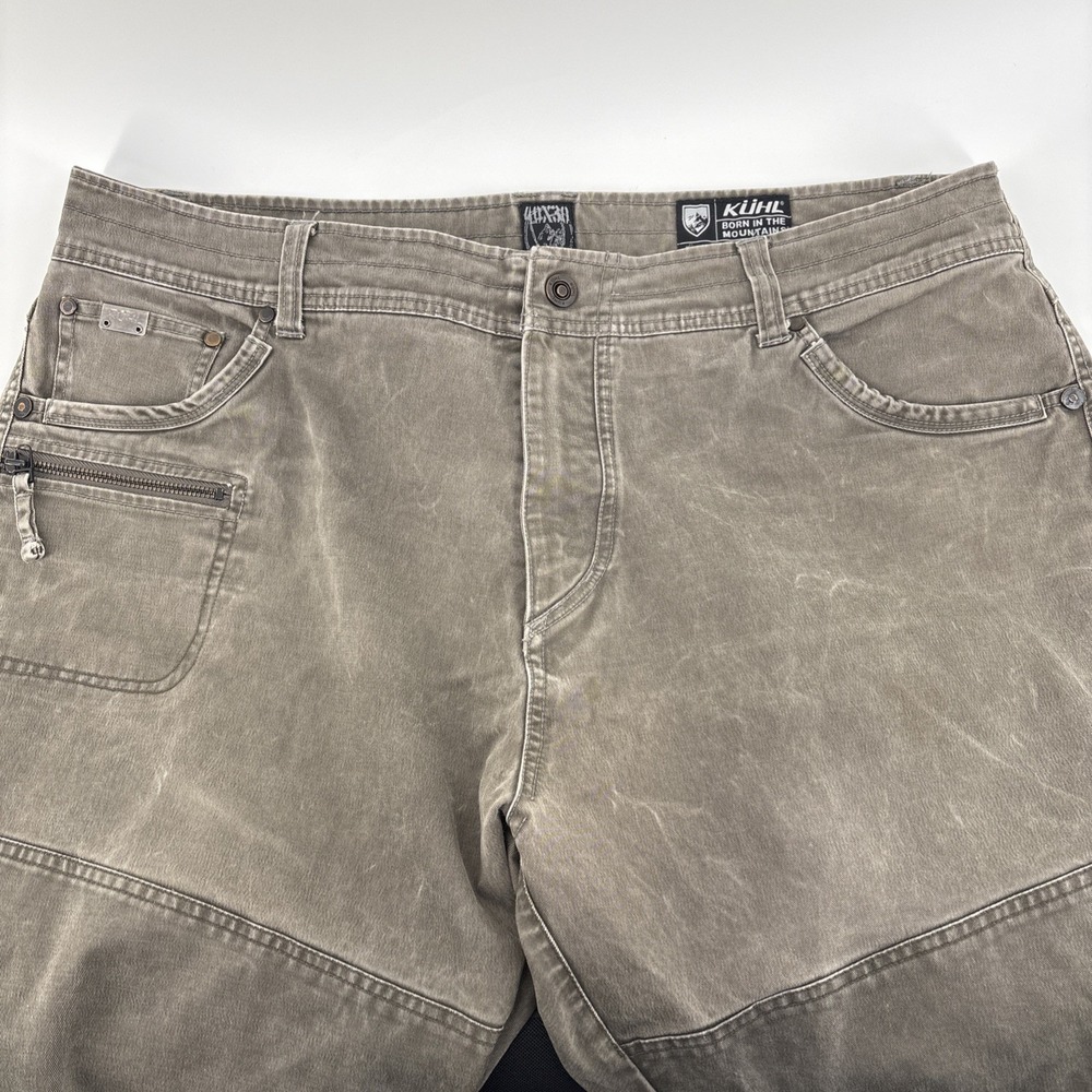 Kuhl Pants Mens 40x30 Green Cargo Rebel Runner Faded Distressed Outdoors Grunge